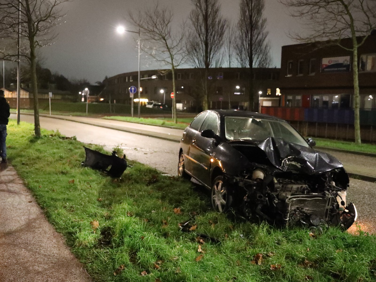 Bestuurder crasht tegen boom op Zand en Waterweg; positieve blaastest leidt tot aanhouding