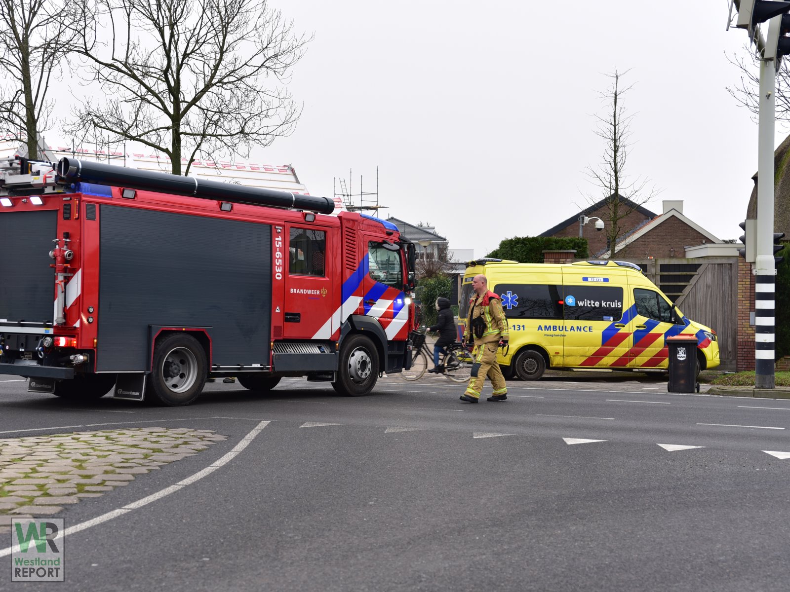 Melding van vrachtwagenbrand bij Politiebureau in Naaldwijk