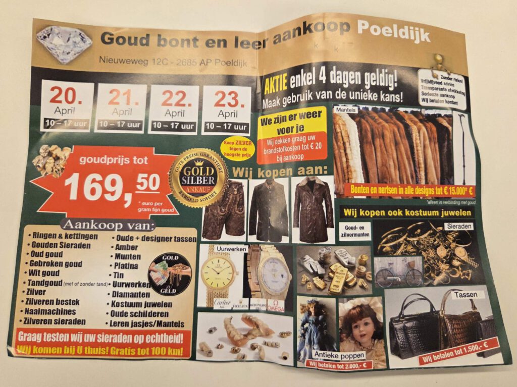 Landelijke bende in goud oplichters actief met tijdelijke winkels in het Westland